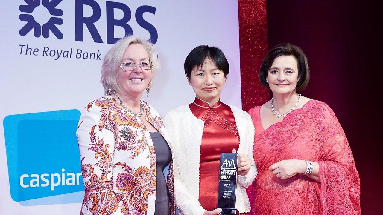 Three women’s are standing at RBS award function.
