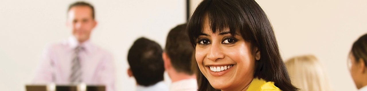 female employee in conference