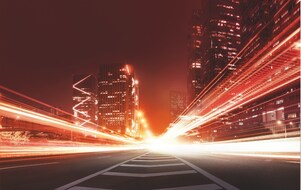 road view at night