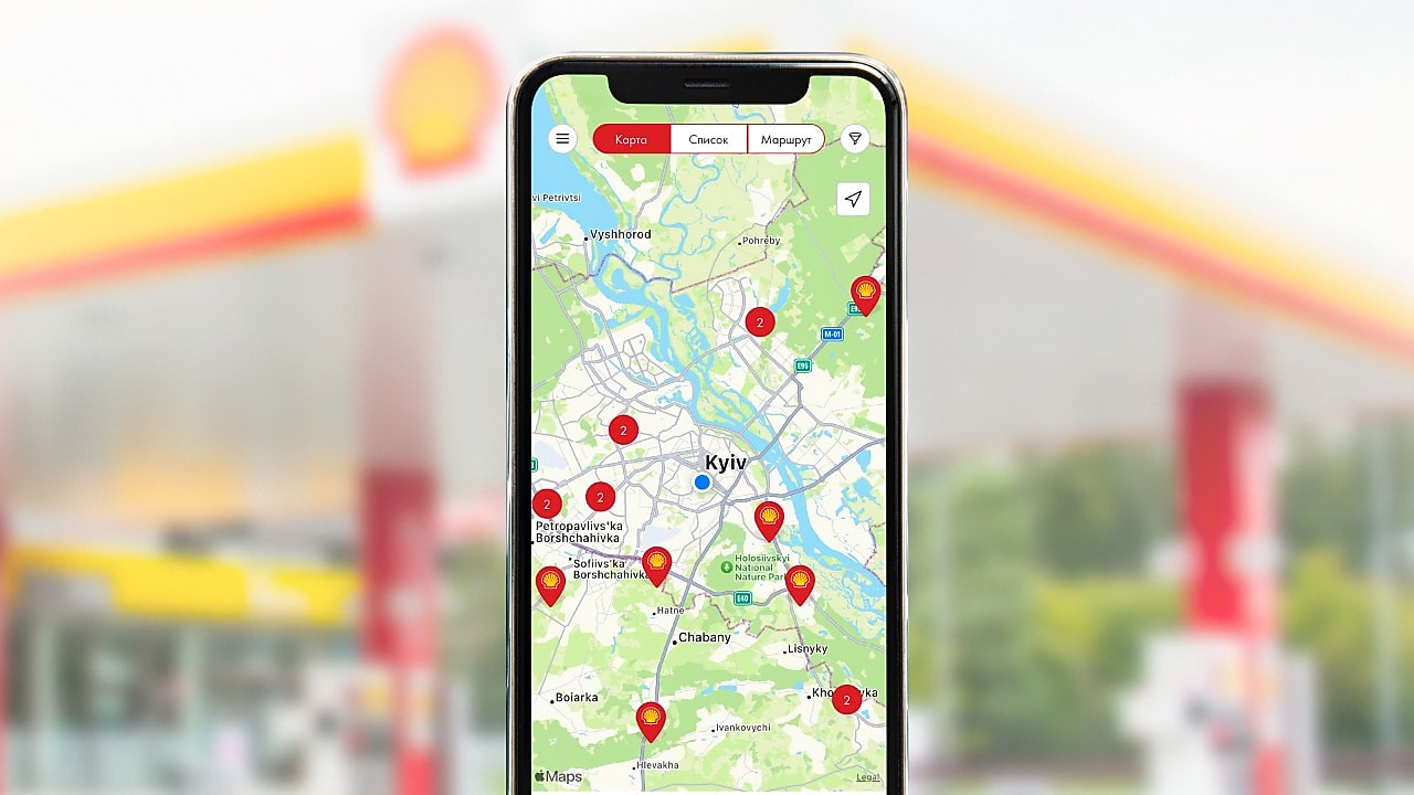 скріншот мапи АЗС